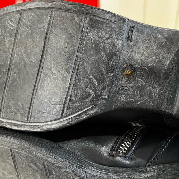 NEW Barbara Barbieri Leather Engineer Lug Sole Moto Mid Calf Boot Black 36 6 NWT - Picture 13 of 16